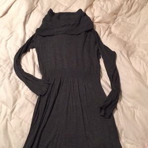 Daisy Fuentes Cowl Neck Turtleneck Sweater Long Sleeve Maxi Sweater Dress